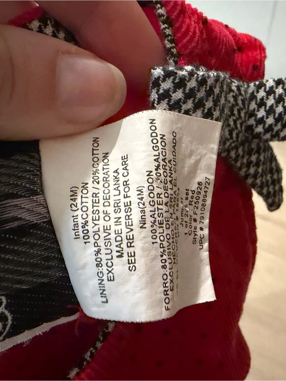Vintage Red Scottish Dog Appliqué Toddler Dress